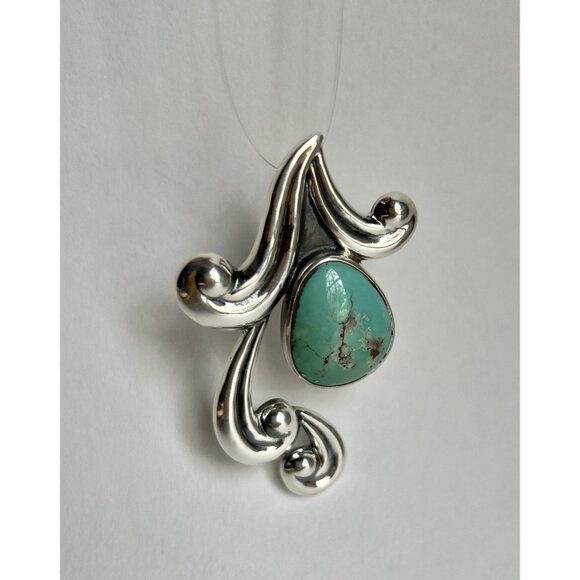 Melesio Rodriguez Vintage Style Designer Pendant W/ Turquoise